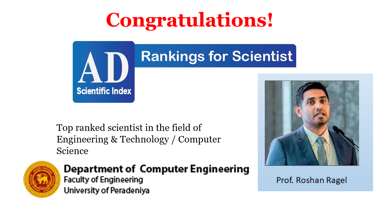 Prof. Roshan Ragel among the top ranking scientists