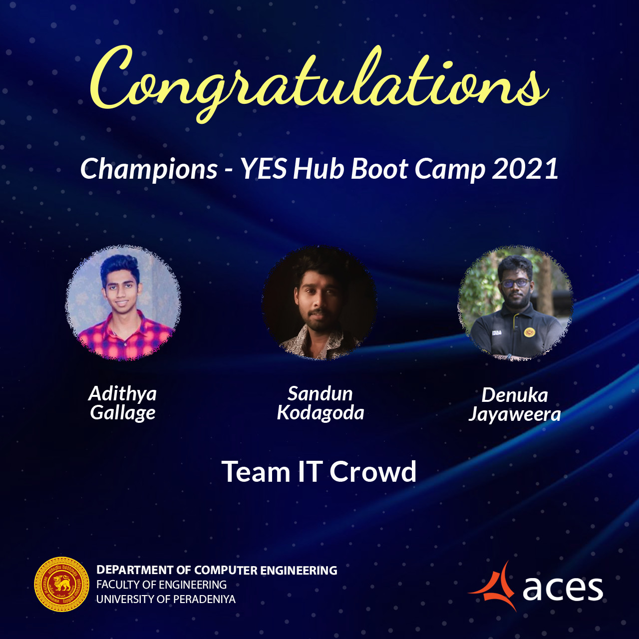Team IT crowd wins the championship in Yes Hub Bootcamp’21